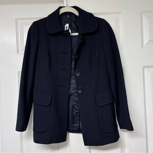 NWT Gap Navy retro look fitted pea coat/ jacket Size XS